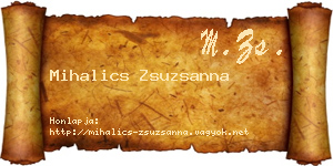 Mihalics Zsuzsanna névjegykártya