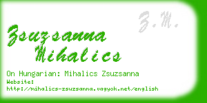 zsuzsanna mihalics business card